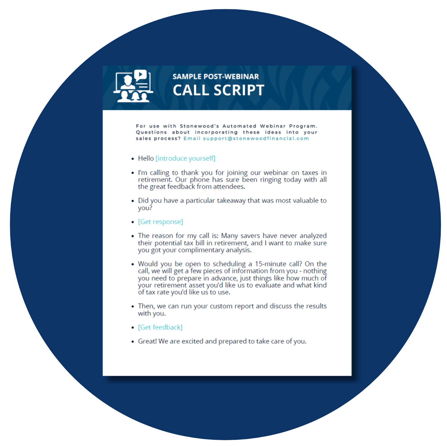 Automated Webinar Call Script Graphic